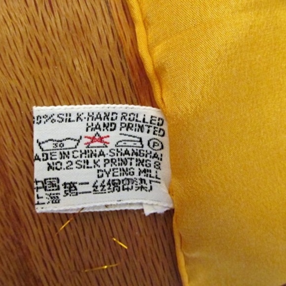 Satin Silk Scarf in bold tropical colors - Picture 5 of 5